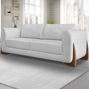 Sofa Jolie 3 Lugares 200cm Pes Boomerang Linho 213 Grigio Ezz