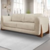 Sofa Jolie 3 Lugares 200cm Pes Boomerang Linho Boucle 3301 Ezz