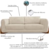 Sofa Jolie 3 Lugares 200cm Pes Boomerang Linho Boucle 3301 Ezz