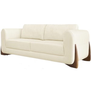 Sofa Jolie 3 Lugares 220cm Pes Boomerang Linho 214 Perola Ezz