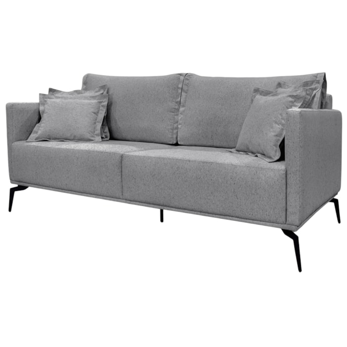 Sofa Liv 2 Lugares 160cm Pes Aço Linho 231 Cinza Ezz