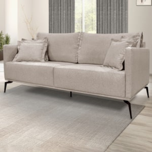 Sofa Liv 2 Lugares 180cm Pes Aço Linho 232 Areia Ezz