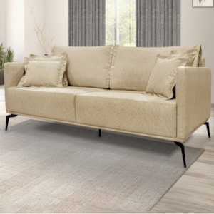 Sofa Liv 2 Lugares 180cm Pes Aço Linho 232 Dourado Ezz