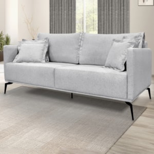 Sofa Liv 2 Lugares 180cm Pes Aço Linho 232 Grigio Ezz