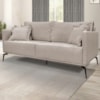 Sofa Liv 3 Lugares 200cm Pes Aço Linho 233 Areia Ezz