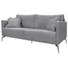 Sofa Liv 3 Lugares 200cm Pes Aço Linho 233 Cinza Ezz