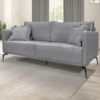 Sofa Liv 3 Lugares 200cm Pes Aço Linho 233 Cinza Ezz