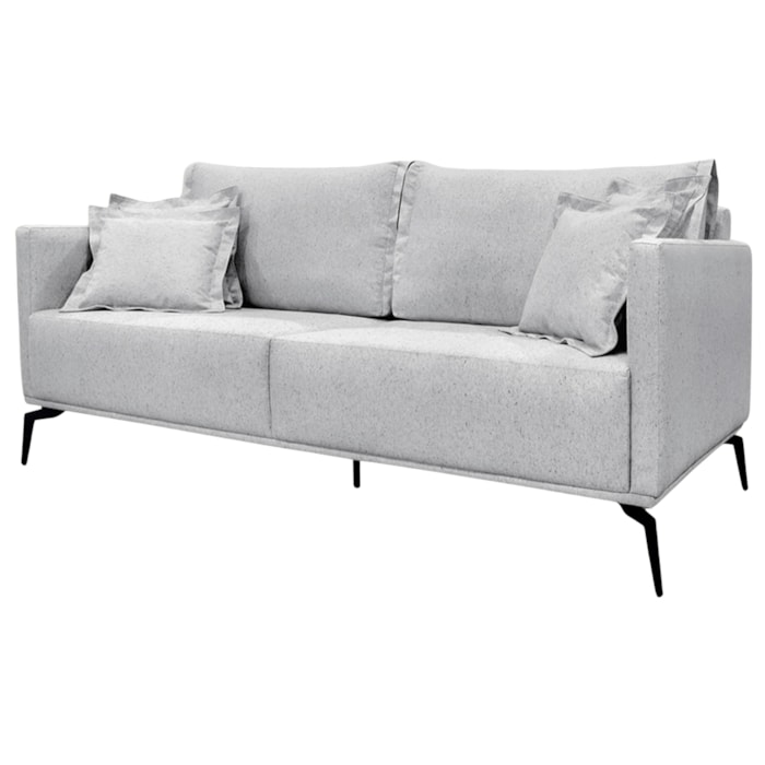 Sofa Liv 3 Lugares 200cm Pes Aço Linho 233 Grigio Ezz