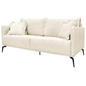 Sofa Liv 3 Lugares 200cm Pes Aço Linho 233 Natural Ezz
