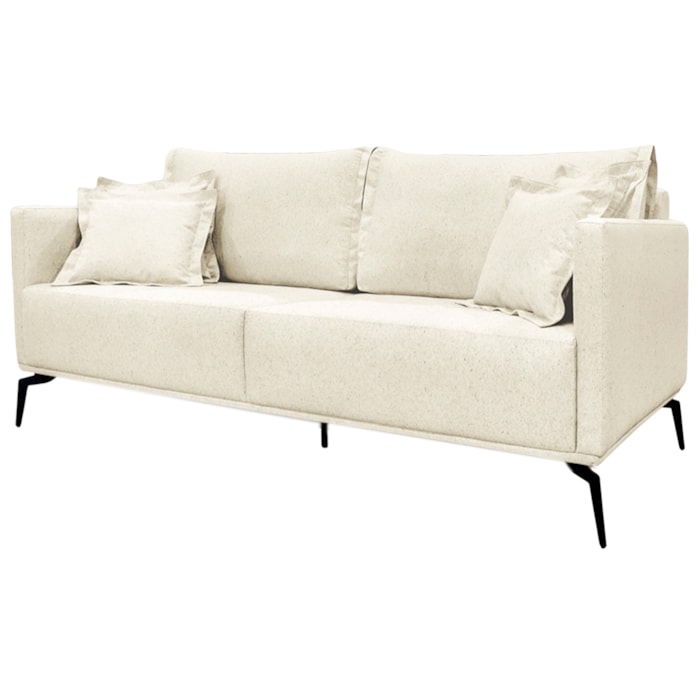 Sofa Liv 3 Lugares 220cm Pes Aço Linho 234 Natural Ezz