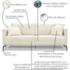 Sofa Liv 3 Lugares 220cm Pes Aço Linho 234 Natural Ezz