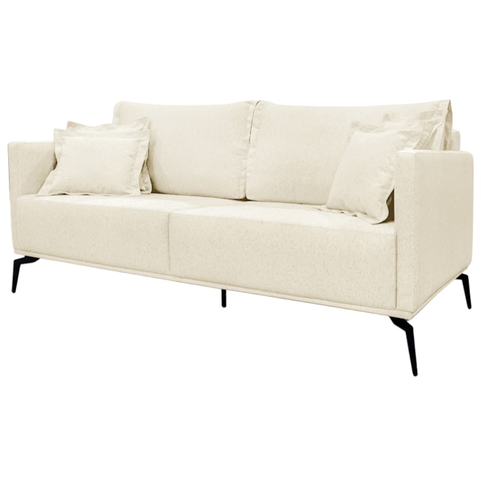 Sofa Liv 3 Lugares 220cm Pes Aço Linho 234 Perola Ezz