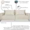 Sofa Living 2 Lugares Nori 160cm Veludo Deluxe 2221 Ezz