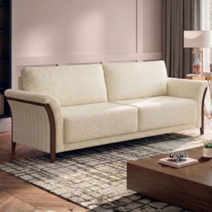 Sofá Living 2 Lugares Royal 162 cm Pes Madeira Boucle TCE 1010 MOLL