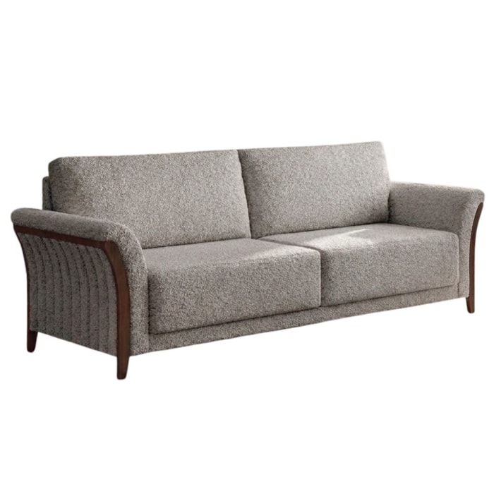 Sofá Living 2 Lugares Royal 162 cm Pes Madeira Boucle TCE 1018 MOLL