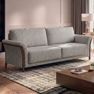 Sofá Living 2 Lugares Royal 162 cm Pes Madeira Boucle TCE 1018 MOLL