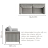 Sofá Living 2 Lugares Royal 162 cm Pes Madeira Boucle TCE 1018 MOLL