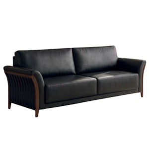 Sofá Living 2 Lugares Royal 162 cm Pes Madeira Courino TCS 724 MOLL