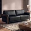 Sofá Living 2 Lugares Royal 162 cm Pes Madeira Courino TCS 724 MOLL