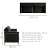 Sofá Living 2 Lugares Royal 162 cm Pes Madeira Courino TCS 724 MOLL