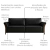 Sofá Living 2 Lugares Royal 162 cm Pes Madeira Courino TCS 724 MOLL