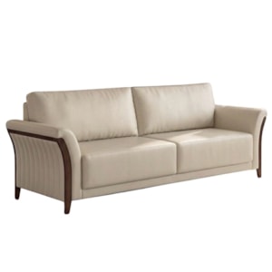 Sofá Living 2 Lugares Royal 162 cm Pes Madeira Courino TCS 725 MOLL