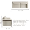 Sofá Living 2 Lugares Royal 162 cm Pes Madeira Courino TCS 725 MOLL