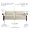 Sofá Living 2 Lugares Royal 162 cm Pes Madeira Courino TCS 725 MOLL