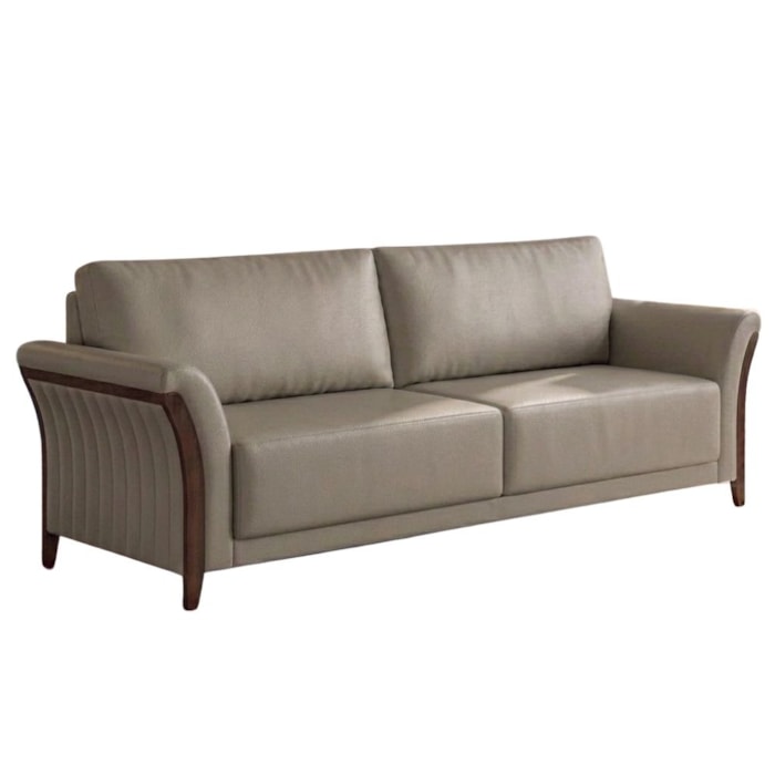 Sofá Living 2 Lugares Royal 162 cm Pes Madeira Courino TCS 726 MOLL