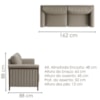 Sofá Living 2 Lugares Royal 162 cm Pes Madeira Courino TCS 726 MOLL