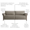 Sofá Living 2 Lugares Royal 162 cm Pes Madeira Courino TCS 726 MOLL
