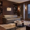 Sofá Living 2 Lugares Royal 162 cm Pes Madeira Courino TCS 726 MOLL
