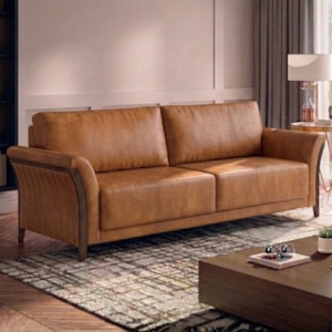 Sofá Living 2 Lugares Royal 162 cm Pes Madeira Courino TCS 727 MOLL