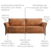 Sofá Living 2 Lugares Royal 162 cm Pes Madeira Courino TCS 727 MOLL