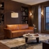 Sofá Living 2 Lugares Royal 162 cm Pes Madeira Courino TCS 727 MOLL