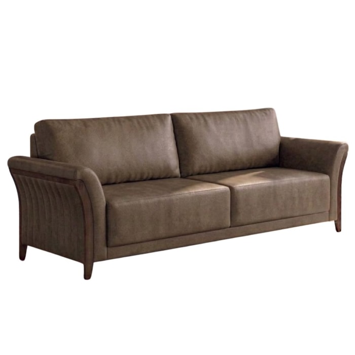 Sofá Living 2 Lugares Royal 162 cm Pes Madeira Courino TCS 729 MOLL