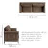 Sofá Living 2 Lugares Royal 162 cm Pes Madeira Courino TCS 729 MOLL