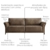 Sofá Living 2 Lugares Royal 162 cm Pes Madeira Courino TCS 729 MOLL