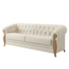 Sofá Living Capitone 2 Lugares Milano 188 cm Pes Madeira Boucle TCE 1010 MOLL