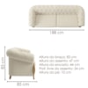 Sofá Living Capitone 2 Lugares Milano 188 cm Pes Madeira Boucle TCE 1010 MOLL