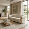 Sofá Living Capitone 2 Lugares Milano 188 cm Pes Madeira Boucle TCE 1010 MOLL
