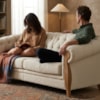 Sofá Living Capitone 2 Lugares Milano 188 cm Pes Madeira Boucle TCE 1010 MOLL