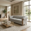 Sofá Living Capitone 2 Lugares Milano 188 cm Pes Madeira Boucle TCE 1018 MOLL