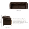 Sofá Living Capitone 2 Lugares Milano 188 cm Pes Madeira Courino TCS 721 MOLL