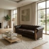 Sofá Living Capitone 2 Lugares Milano 188 cm Pes Madeira Courino TCS 721 MOLL
