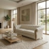 Sofá Living Capitone 2 Lugares Milano 188 cm Pes Madeira Courino TCS 725 MOLL