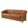 Sofá Living Capitone 2 Lugares Milano 188 cm Pes Madeira Courino TCS 727 MOLL