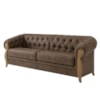 Sofá Living Capitone 2 Lugares Milano 188 cm Pes Madeira Courino TCS 729 MOLL