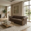 Sofá Living Capitone 2 Lugares Milano 188 cm Pes Madeira Courino TCS 729 MOLL