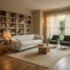 Sofá Living Capitone 2 Lugares Milano 188 cm Pes Madeira Linho TCS 701 MOLL